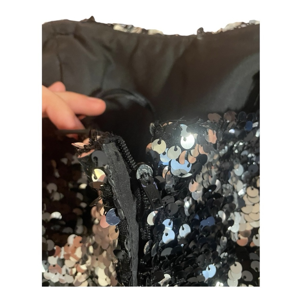 Mori Lee Black and Silver Sequin Dress - Picture 11 of 14